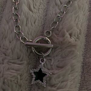Silver Y2K Necklace With Front Closing